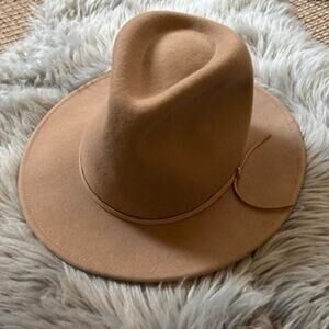 Camel Wool Fedora Hat Wide Brim NWOT